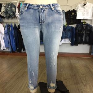lyseblå blegemiddel vaske rip hem skinny jeans WS109057